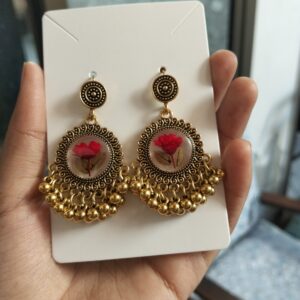 Mini red flower juhmka