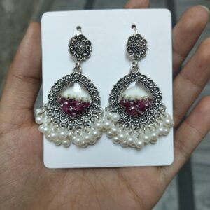 Rose petal mini jhumka