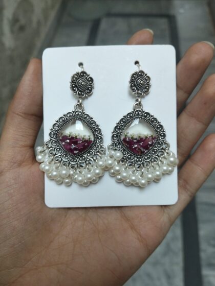 Rose petal mini jhumka
