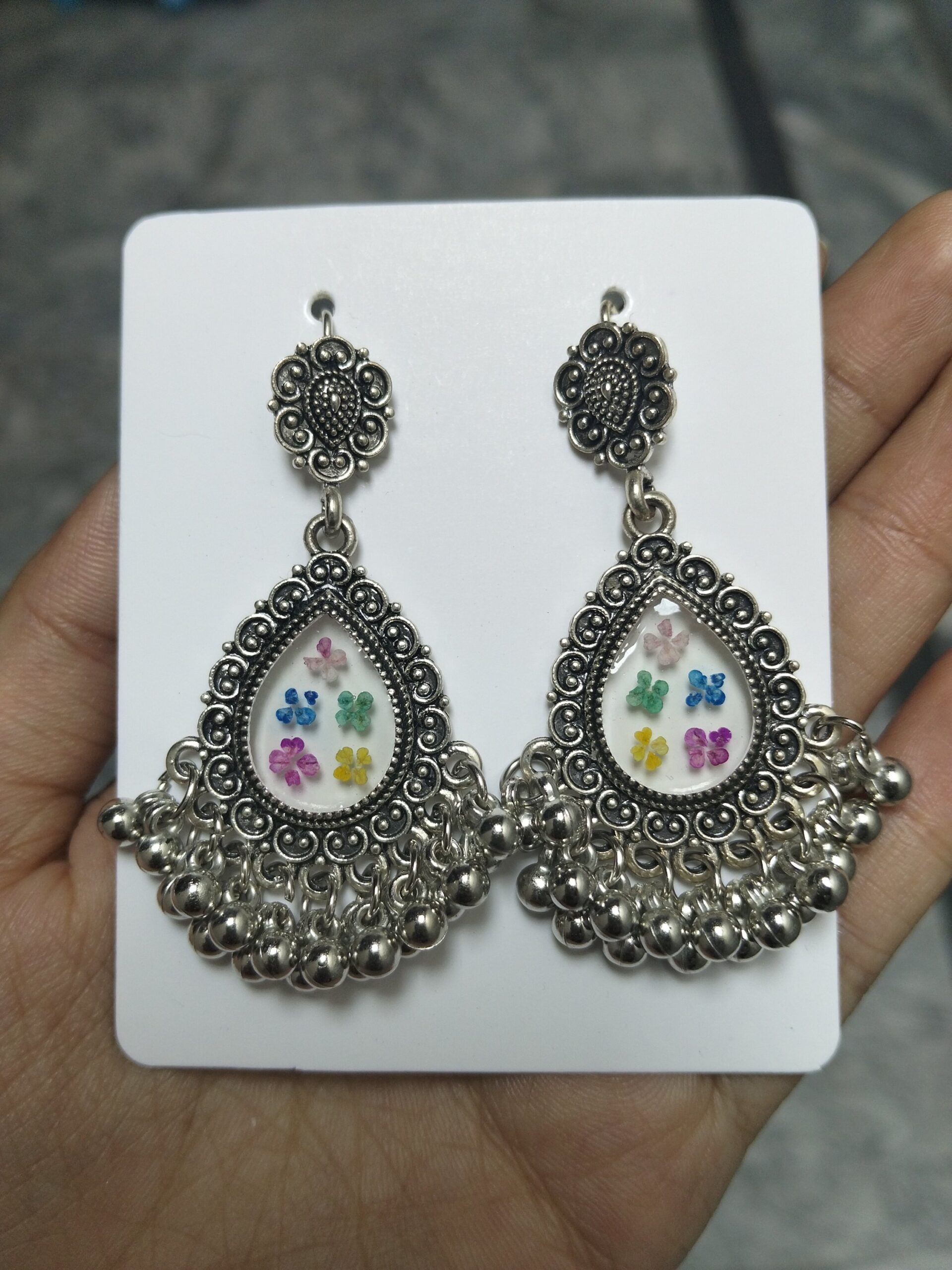 Multi colour mini jhumka