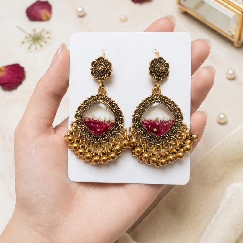 Rose Petal Mini Jhumka