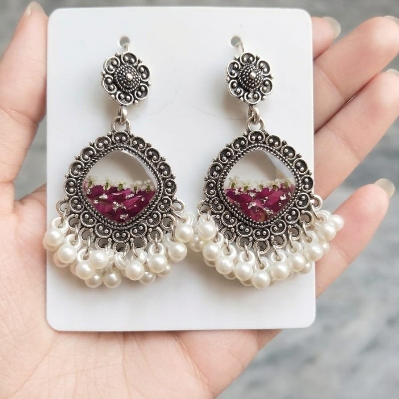 Rose Petal Mini Jhumka - Image 2